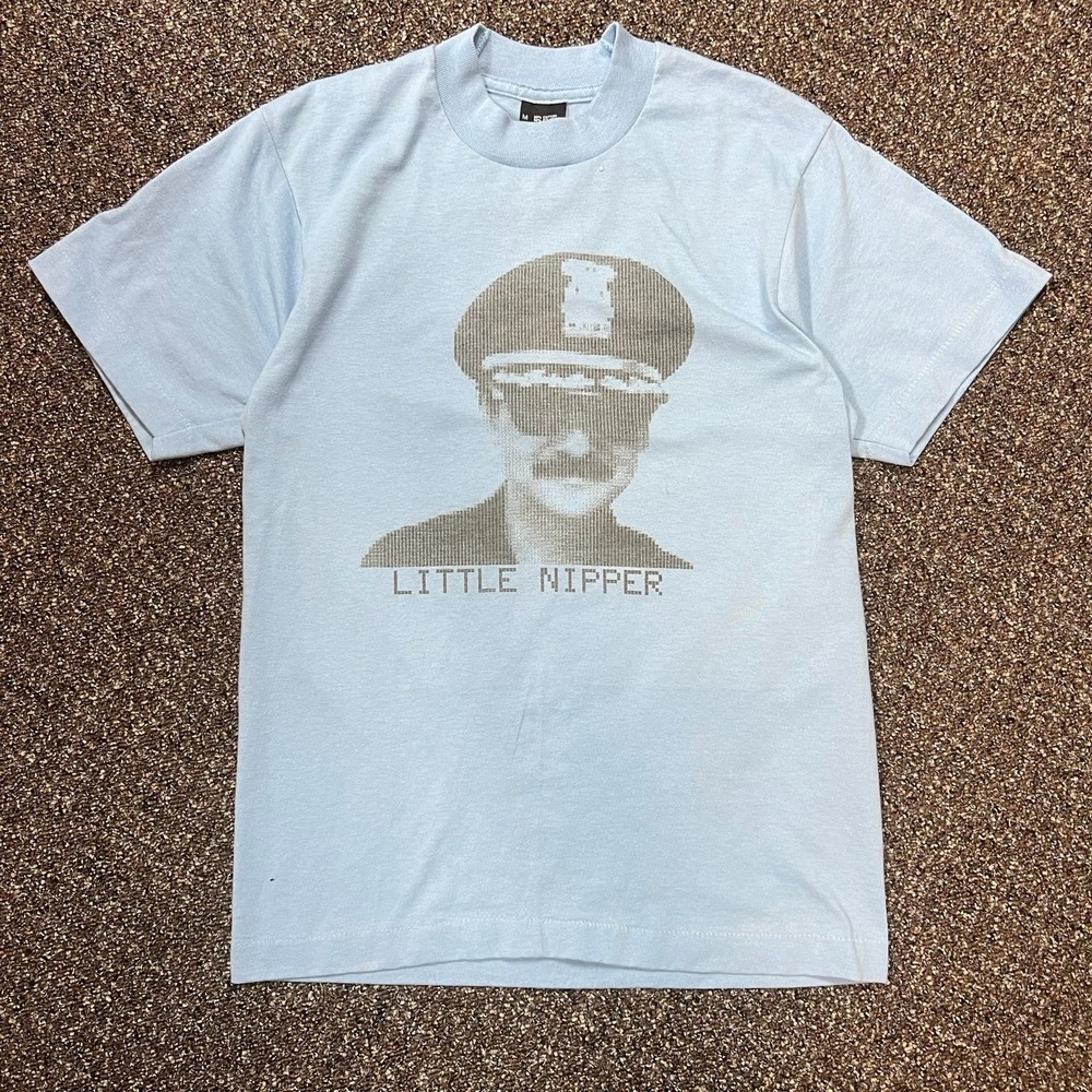 Vintage 90s Little Nipper Cop Blue Gay Bar Leather BDSM Gay Interest Shirt Med